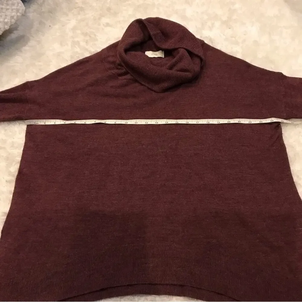 Braeve short sleeved cowl neck oversized sweater with slits on sides size medium